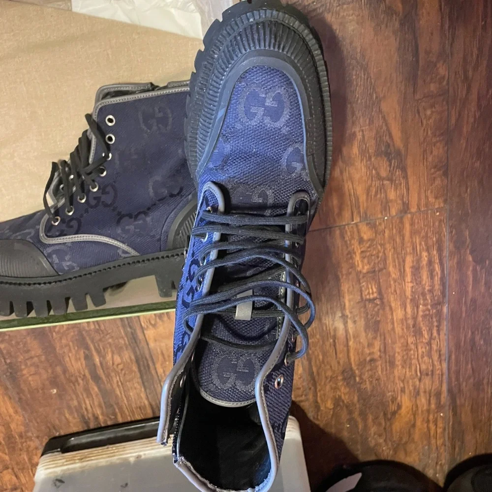 Gucci Navy and Black Monogram Boots - Picture 3 of 5